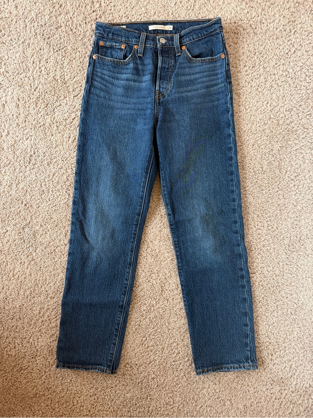 Levi’s Wedgie Straight Classic High-Rise Straight Leg Dark Blue Jeans